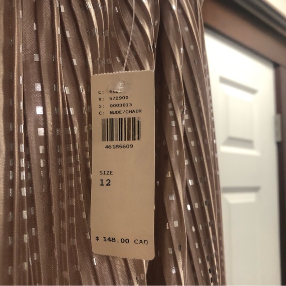 NWT Pink Party Glitter Pleated Midi Skirt Anthropologie Sabina Musáyev NYE - Picture 5 of 9